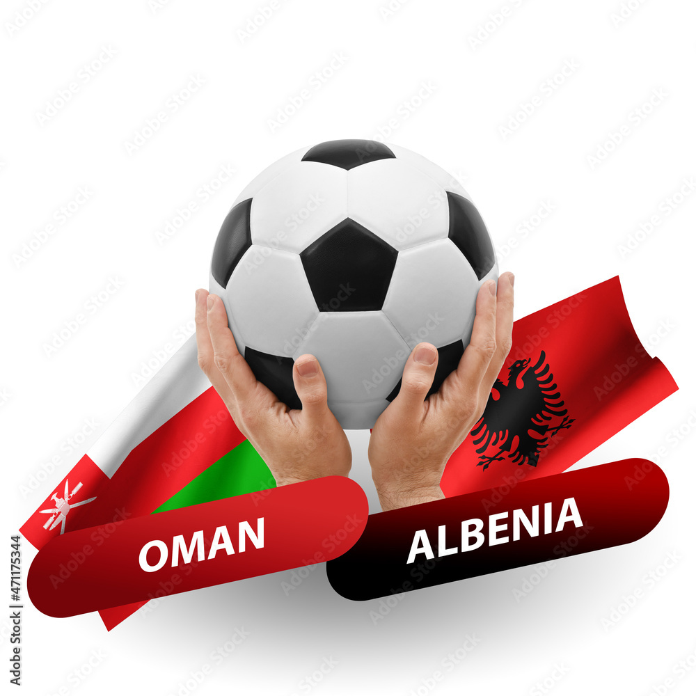 Wall mural soccer football competition match, national teams oman vs albenia