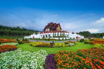 Chiang Mai,Thailand - November 4, 2020 : Ho Kham Luang Pavilion at Royal Park Rajapruek in Chiang Mai, Thailand