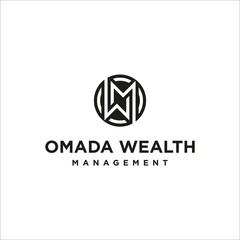 OWM letter alphabet abstract logo vector