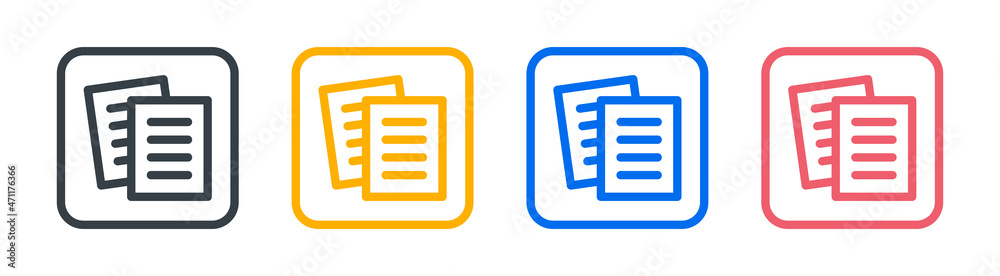 Poster document paper icon set vector illustration.