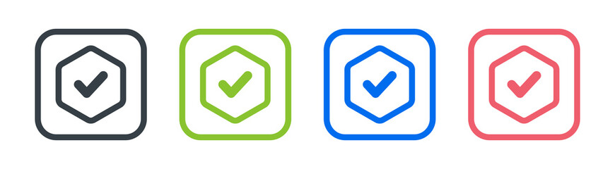 Check mark button icon. Tick mark icon isolated on white background.