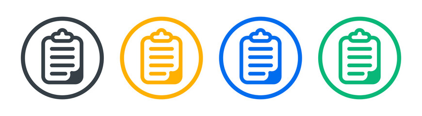 Clipboard icon set. Notepad icon vector illustration.