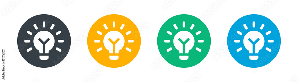 Poster light bulb icon. lightbulb icon in colorful design.