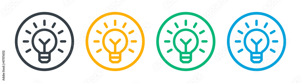 Canvas Prints light bulb icon set.