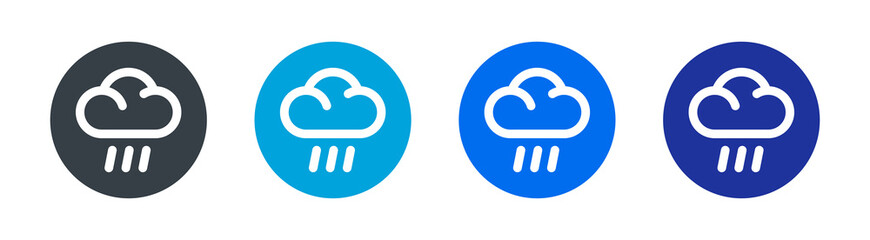 Raining icon set. Rain with cloud symbol sign.