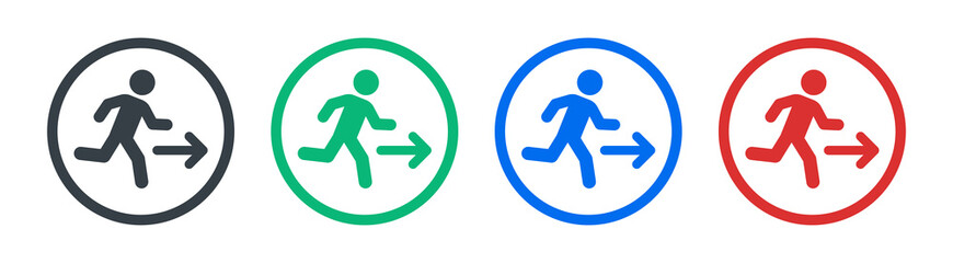 Run icon on circle sign vector illustration.