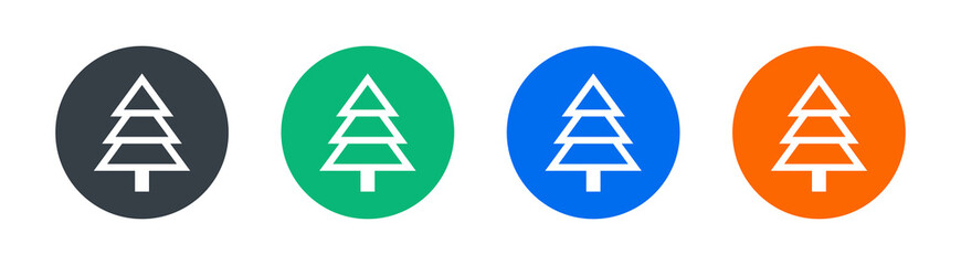 Christmas pine tree vector icon illustration