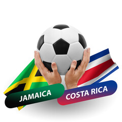 Soccer football competition match, national teams jamaica vs costa rica