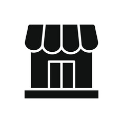 Store icon flat style. Shop, retail, marketplace symbol concept isolated on white background. Vector illustration