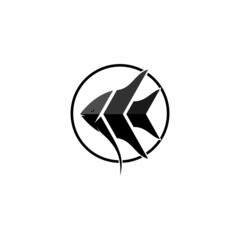 Manfish logo. logos with shapes. aquarium ornamental fish