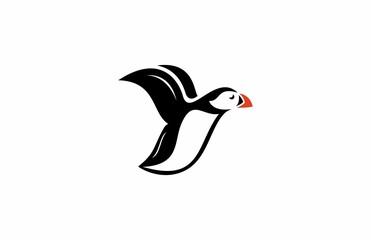 Atlantic Puffin Minimalist Logo © idrdesign