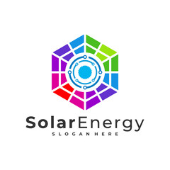 Tech Solar logo vector template, Creative Solar panel energy logo design concepts