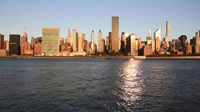 Midtown East Manhattan skyline and East River, New York