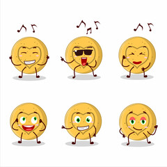 An image of dalgona candy love dancer cartoon character enjoying the music