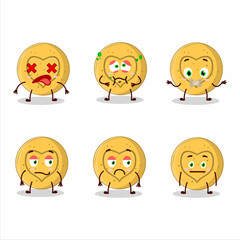 Dalgona candy love cartoon character with nope expression