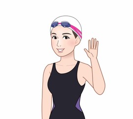 Fototapeta na wymiar 水泳選手の女性