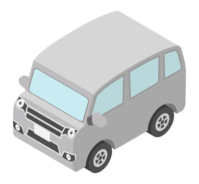 isometric gray van vehicle clip art preview