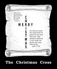 merry christmas greeting card  in the shape of the cross  - 471182732