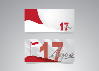 Combination of indonesian independence day background template 17 august 1945 Design five and six