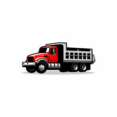Dump Truck Silhouette Vector Isolated