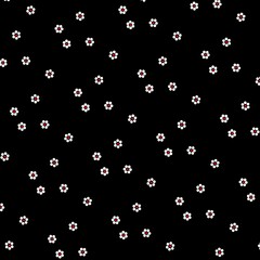 ダークカラー　小花柄　ブラック