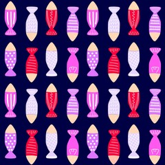 魚模様　ピンク　縦　カラー背景