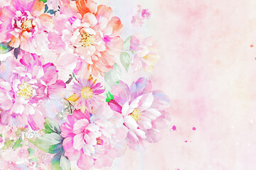 Obraz na płótnie Canvas Beautiful watercolor flower bouquet illustration