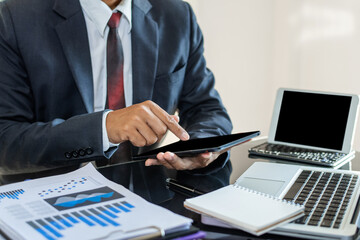 businessman working on laptop