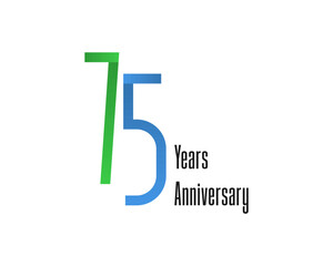 75 years anniversary logo with high and thin style