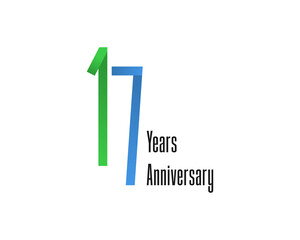 17 years anniversary logo with high and thin style