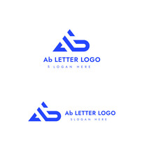 Minimal Type Ab Letter Logo Template