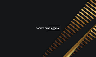 Abstract modern background black dop with golden lines luxury