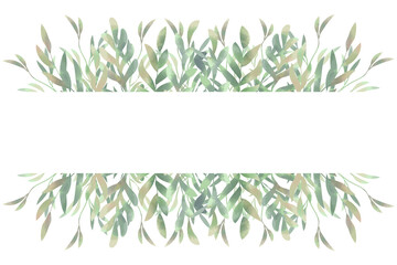 Wedding invitation card. Spring foliage. Beautiful isolated clipart element for design.
