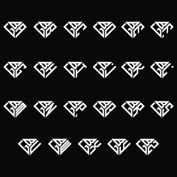 BGA to BGZ letter logo creative design, Multiple triple letter logo design