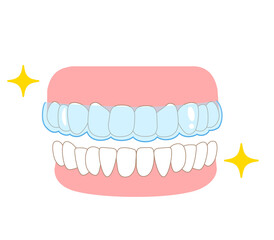 Illustration of cosmetology and tooth whitening