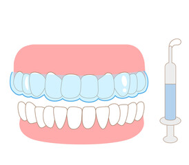 Illustration of cosmetology and tooth whitening
