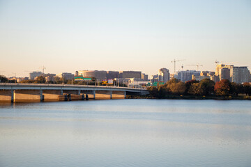 sunset over the river