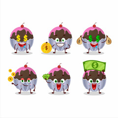 Obraz premium Brigadeiro chocolate candy cartoon character with cute emoticon bring money