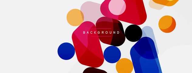 Abstract round geometric shapes and circles background. Trendy techno business template for wallpaper, banner, background or landing