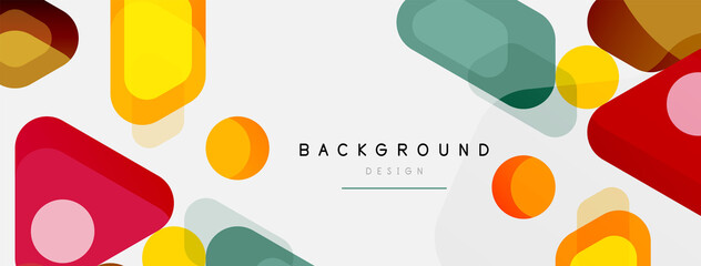 Abstract round geometric shapes and circles background. Trendy techno business template for wallpaper, banner, background or landing