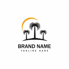 Obraz premium Date tree icon vector illustration logo template
