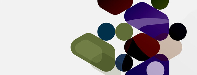 Abstract round geometric shapes and circles background. Trendy techno business template for wallpaper, banner, background or landing