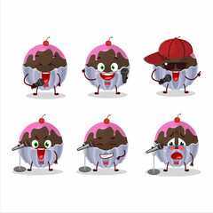 A Cute Cartoon design concept of brigadeiro chocolate candy singing a famous song