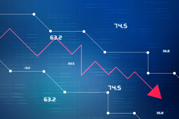 2d rendering Stock market online business concept. business Graph 