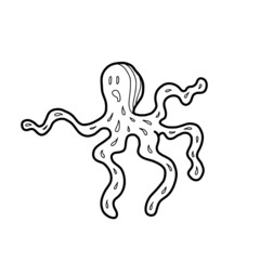 Cute jellyfish. Vector illustration in the style of a doodle