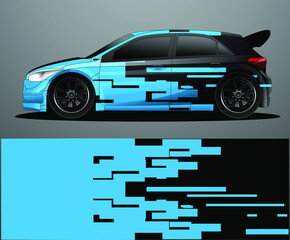 Rally car decal graphic wrap vector, abstract background