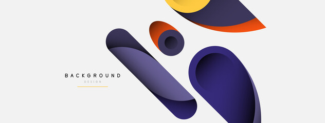 Abstract background. Minimal geometric circles and round style shapes with deep shadow effects. Trendy technology business template for wallpaper banner or background