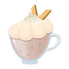 Coffee cup concept drink chocolate dessert vector food