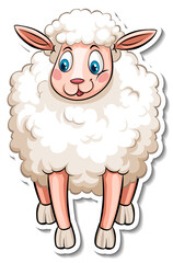 A sheep farm animal cartoon sticker
