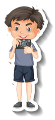 Photographer boy cartoon character